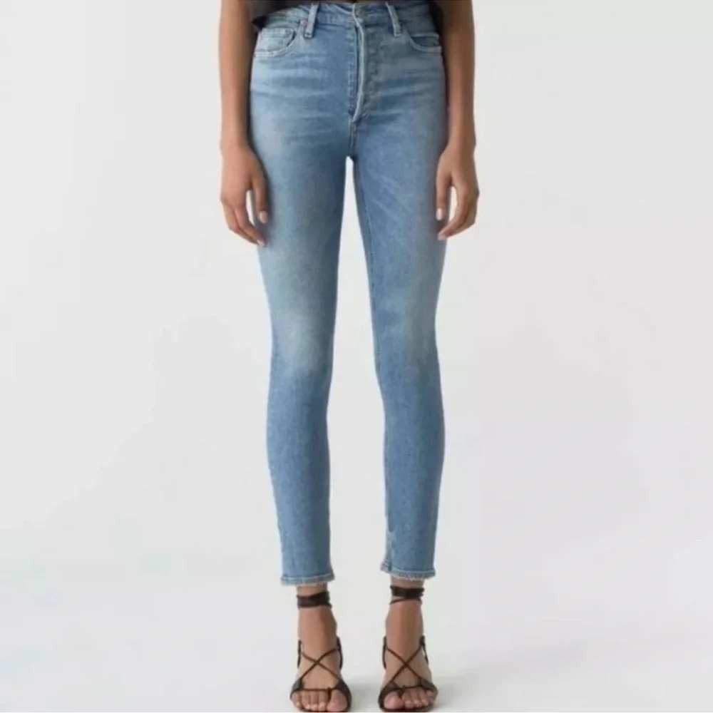 AGOLDE Nico Jean Womens 29 Light Blue High Rise Slim Fit Button Fly‎ Made in USA